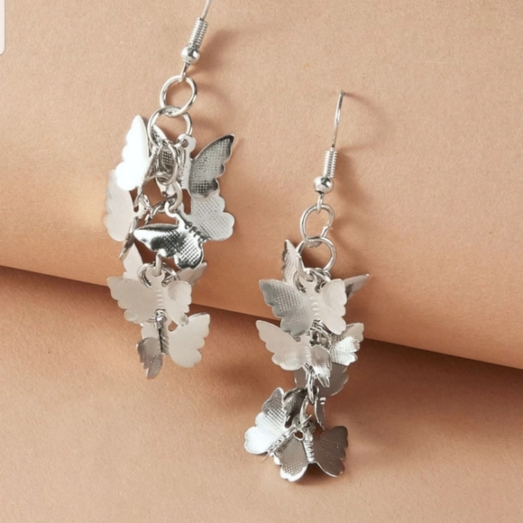 *Magdalena* Silver Butterfly Earrings - Picture 2 of 4